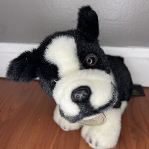 Vintage Classic Aurora Plush Boston Terrier Stuffed Animal Dog Sitting 7”
